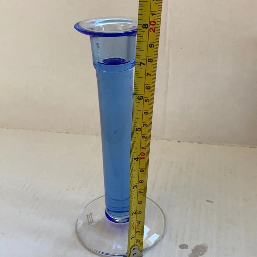 Bohemia Glass Czech blue candlestick
